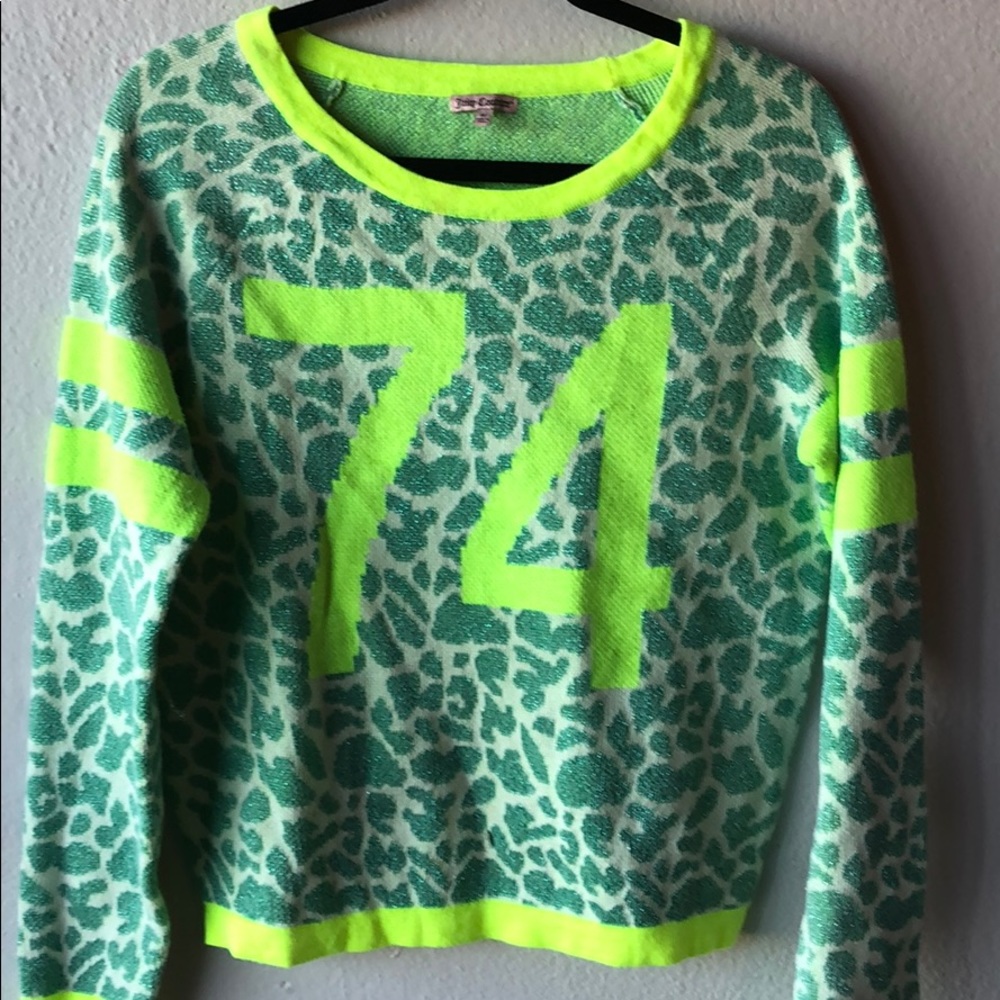 Juicy Couture 74 Sparkle Cheetah Print Sweater